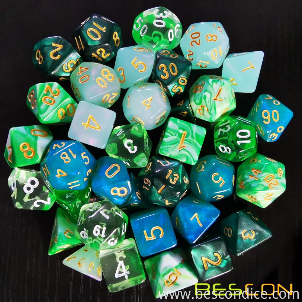 5 X 7 Sets 35 Pcs Colorful Polyhedral Emerald Dice Sets With Jar 4 5 X 7 Sets 35 Pcs Colorful Polyhedral Emerald Dice Sets With Jar 4